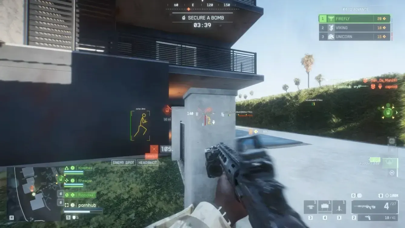 Battlefield 6 ESP skeleton overlay outdoors